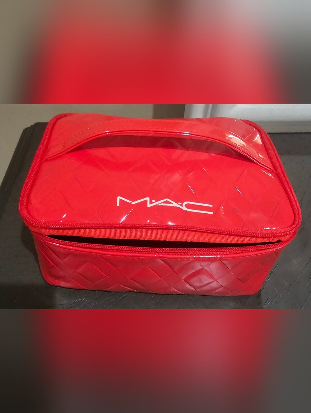 MAC Cosmetics Red Quilted Cosmetic Bag